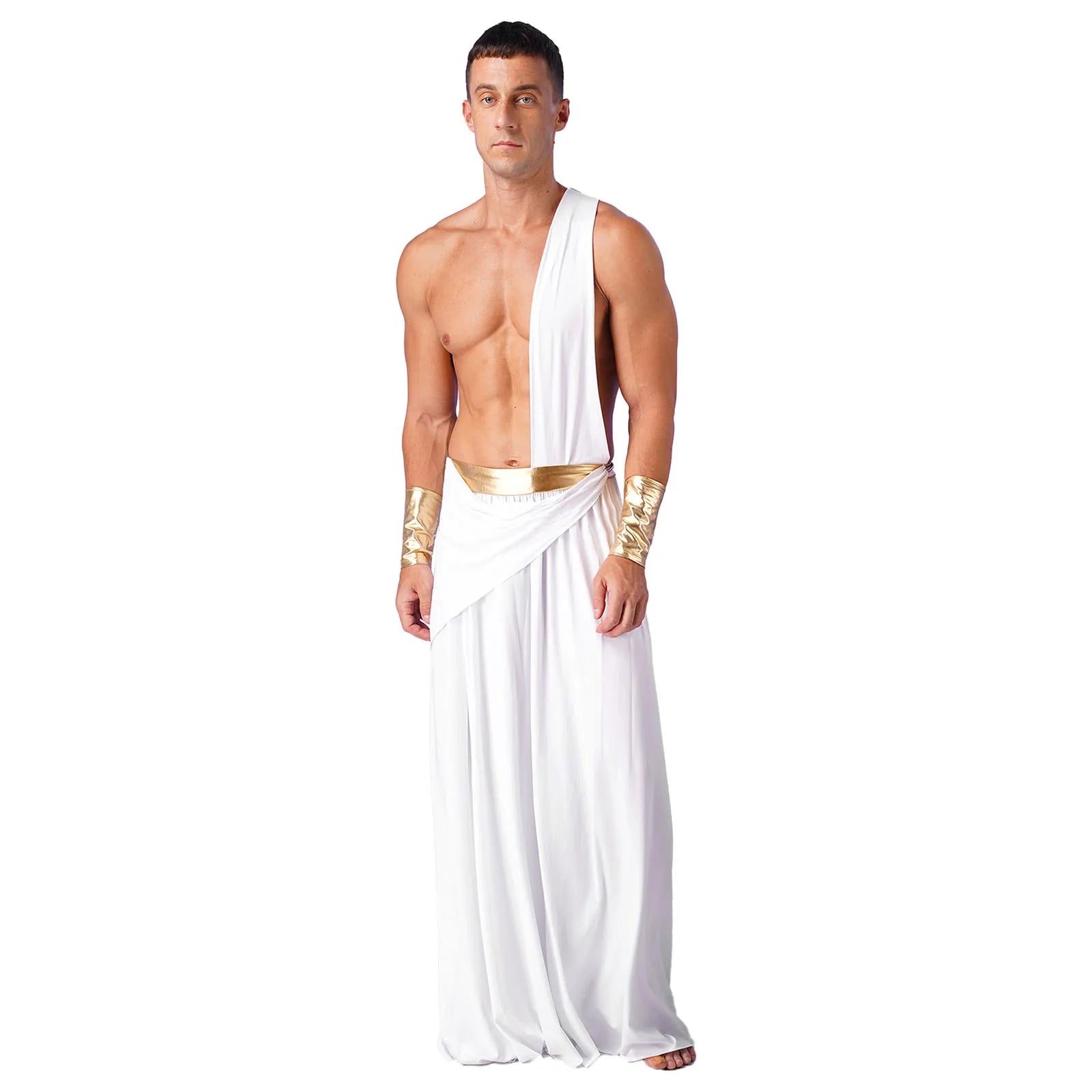 Mens Ancient Greece God Roman Prince Emperor Cosplay Costumes Halloween Greek Robe Warrior Gladiator Toga - product image 3