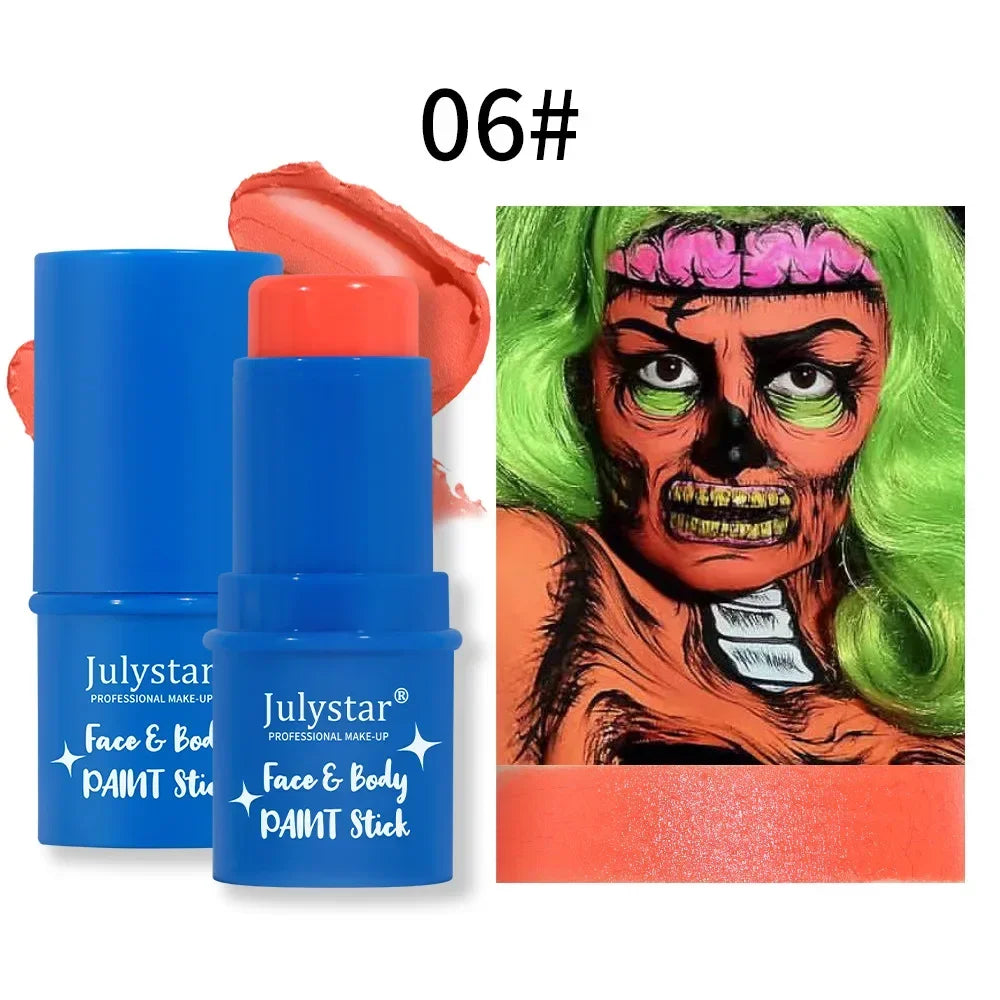 Halloween Face Body Painting Stick Cream Waterproof UV Light Neon Green Purple Pink Black White Paint Party - product image 10