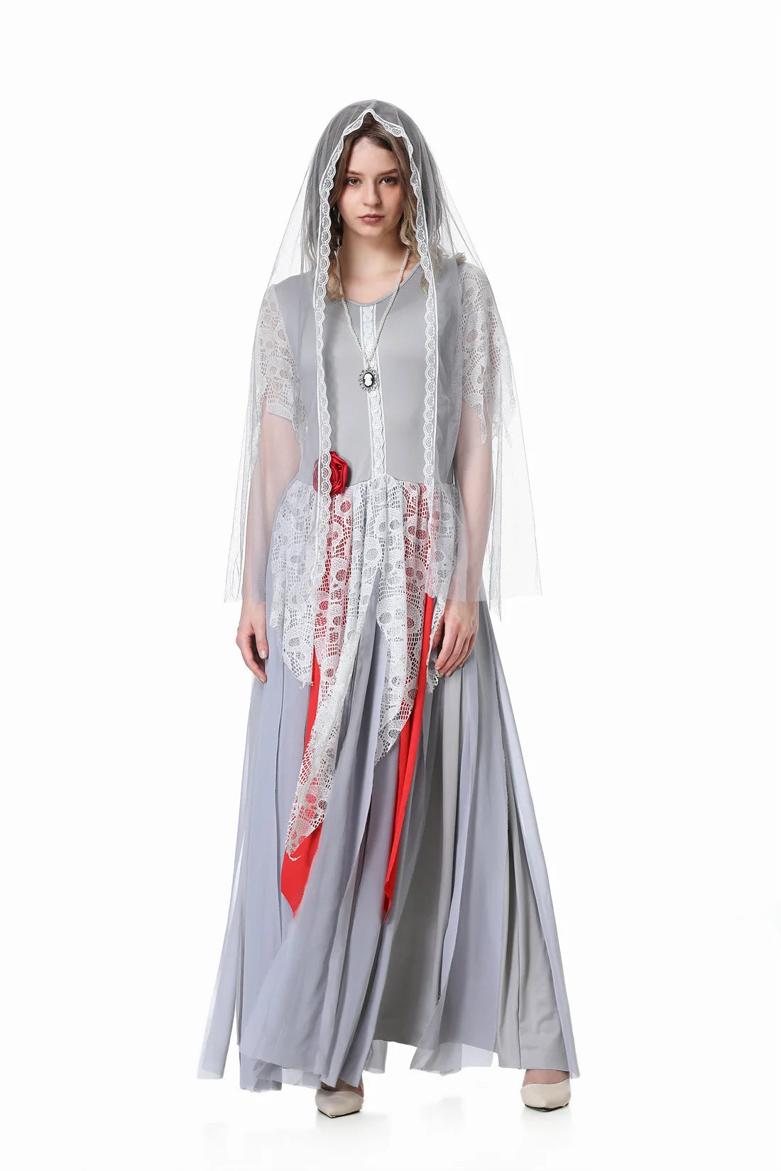 Adult Womens Spooky Spectral Bride Dress Halloween Themed Roleplay Outfit For - product image 3
