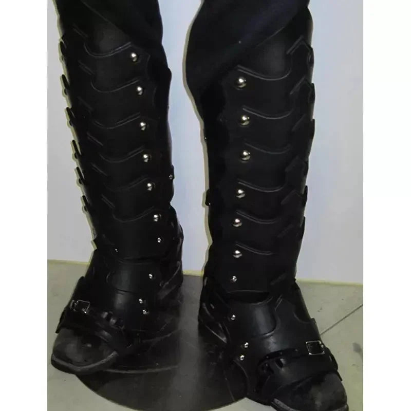 Medieval Armor Larp PU Leather Leg Gothic Gaiter Viking Knight Costume Rider Shoe Boot - View 6