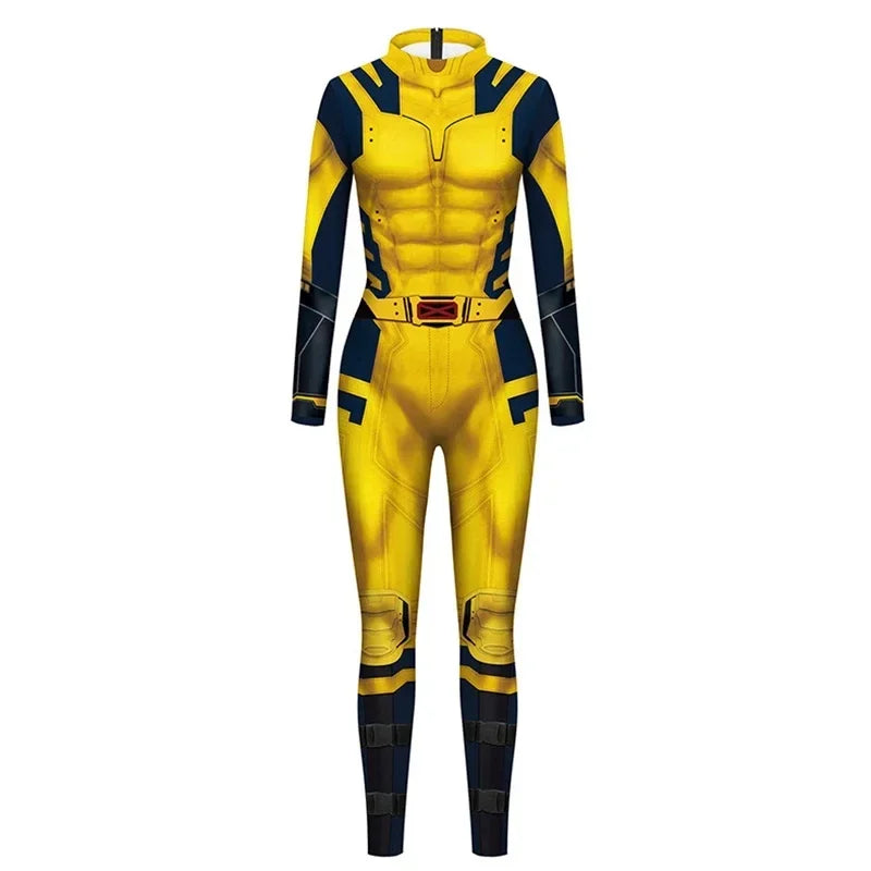 Super-héros yellow clawed superhero red-and-black masked anti-hero Costume d'Halloween pour adultes enfants trois griffes yellow clawed superhero Spandex - product image 7