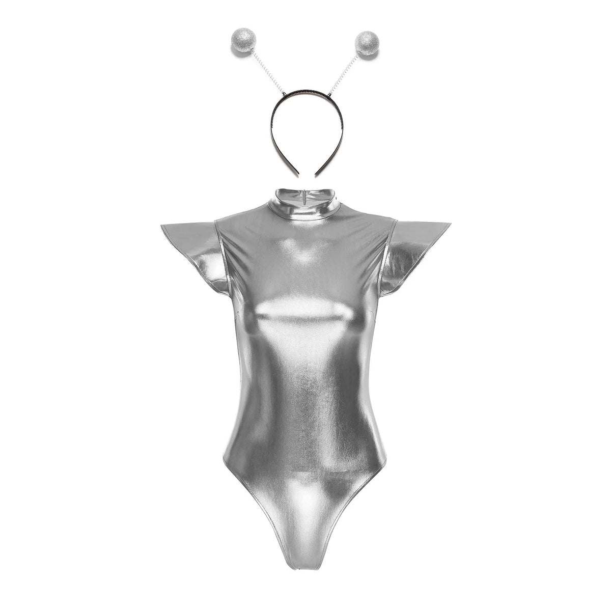 TiaoBug Women's Metallic Space Costume – Astronaut Bodysuit & Headwear