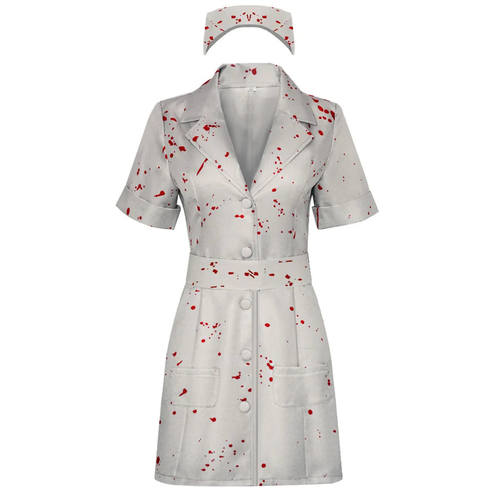 Women's Bloody Zombie Nurse Costume – Halloween Dress & Hat