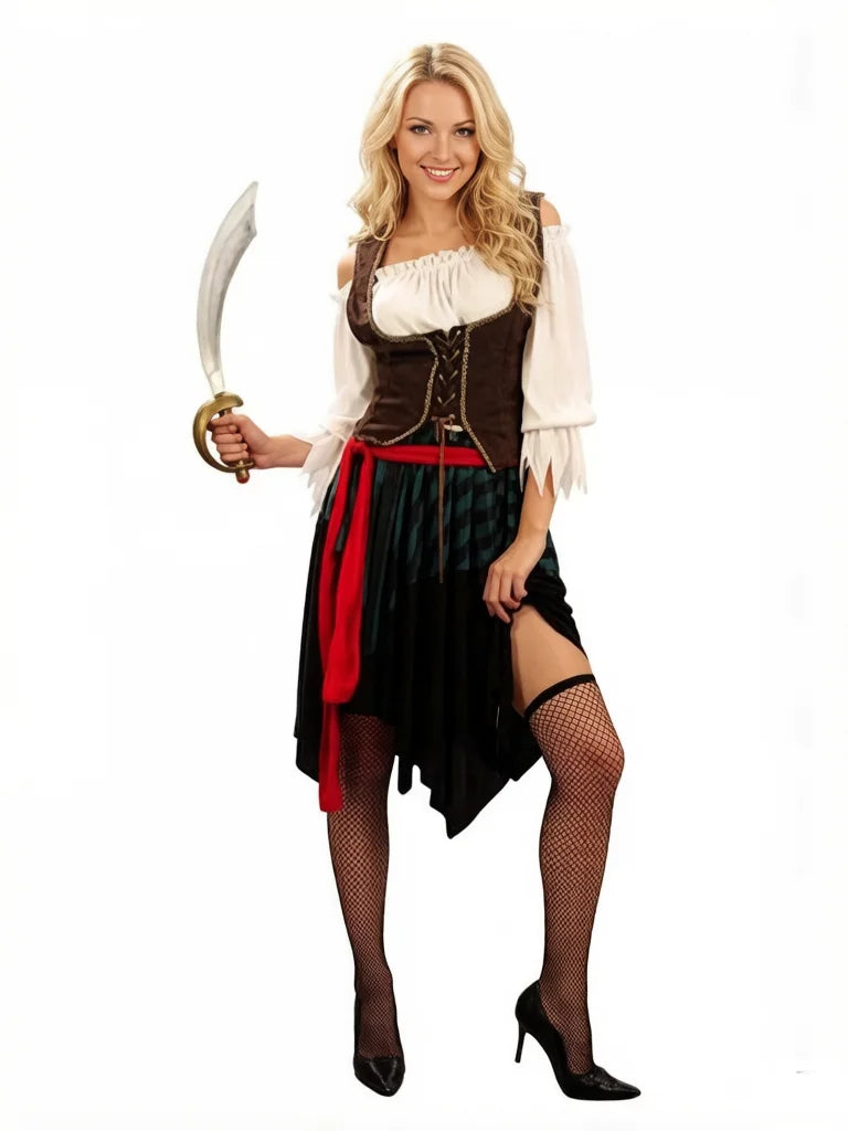 Umorden Halloween Captain Pirate Costumes Adult Costume for Women Men Couples - View 3