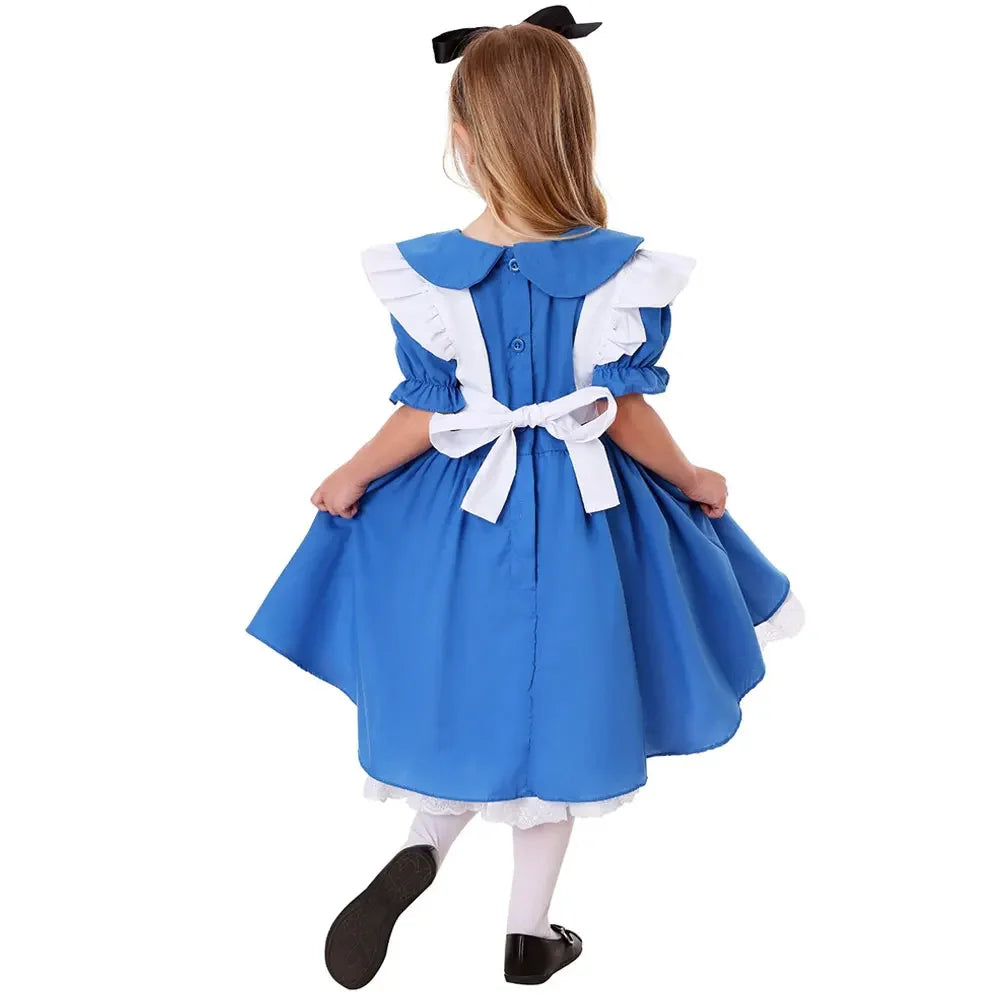 Halloween Dress Up Blue Maid Uniform COS Anime Costumes Alice in Wonderland - product image 3