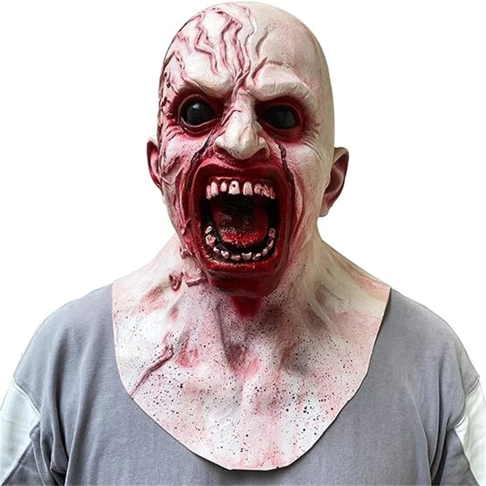 Zombie Mask Creepy Halloween Props Scary Realistic Face Mask Adult Party Cosplay Costume Props Horror - product image 2