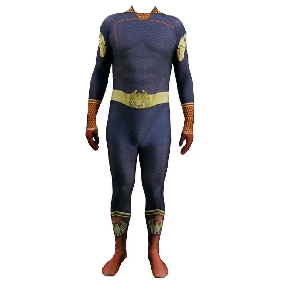 The Boys the Homelander the Deep Movie Costume Adult Boys Spandex Zentai Halloween Costume - bodysuit B / kid L 47.2–51.2 in (120–130 cm)