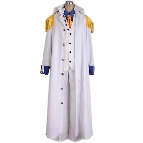 Anime Aokiji Kuzan Costume Halloween Full Sets Uniform Women Men - 01Only coat / XS