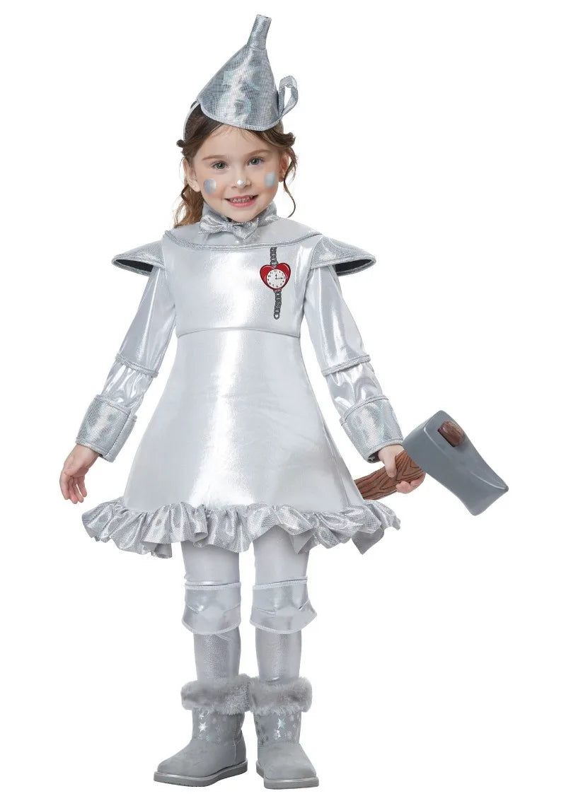 Tin Man Costume Men Kids Funny Metallic Suit Tinman Movie Outfit Robot Cosplay Armor Clown Circus - product image 5