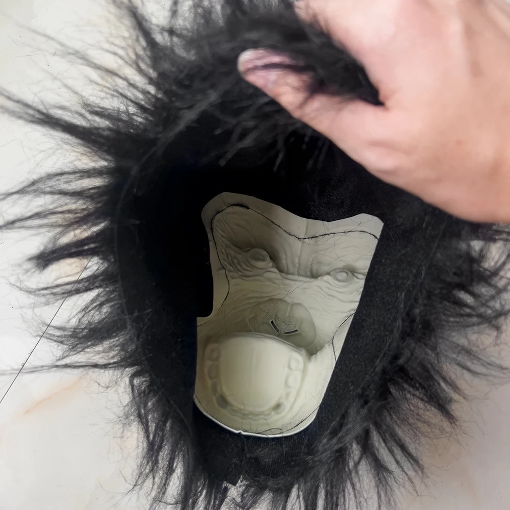 Black Realistic Gorilla Latex Mask For Halloween Party Cosplay Costume Prop Full Face