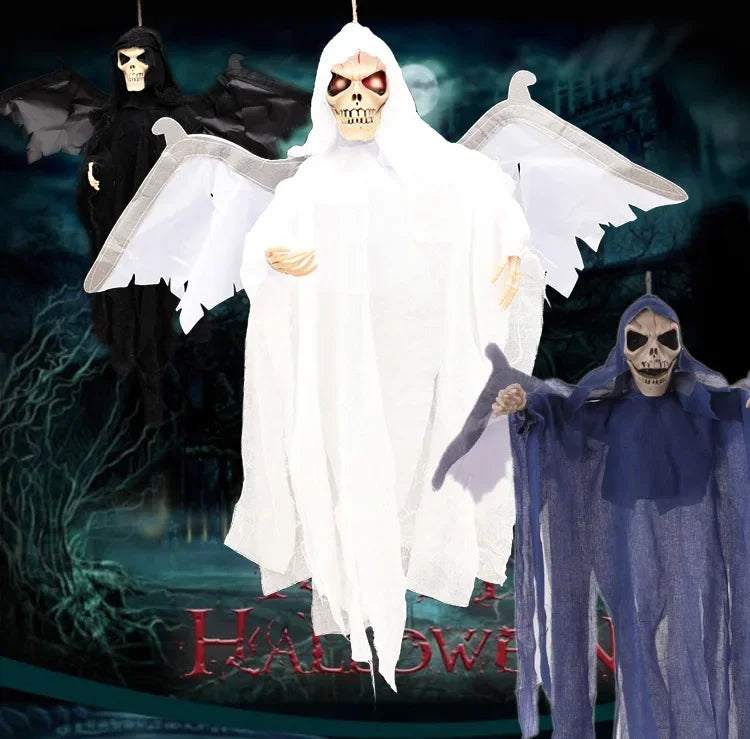 Halloween Hanging Ghost Horror Sound Eyes Glowing Wings Moving Indoor Outdoor - product image 4