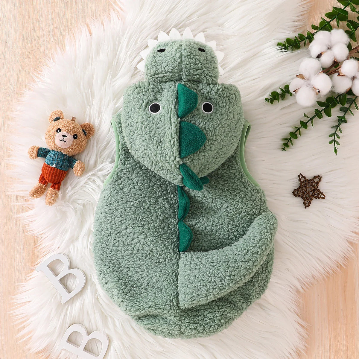 Baby Dinosaur Romper Costume – 0–18 Months - Green 0–3 Months