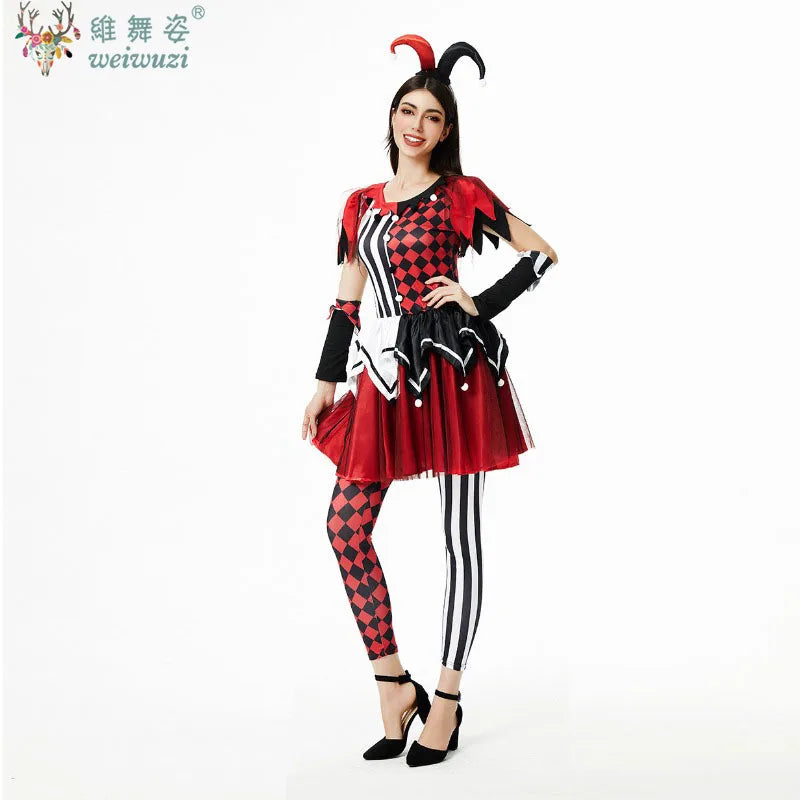 Halloween Costume Adult Women Clown Cosplay Costume Circus Stage Perfermance Fancy Clothing Naughty Joker - product image 6