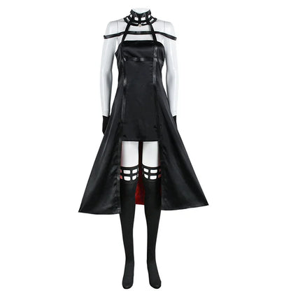 Halloween Anime Yor Forger Costume Outfit Gothic Assassin Black Red Skirt Dress Suit - Costume Wig / 3XL