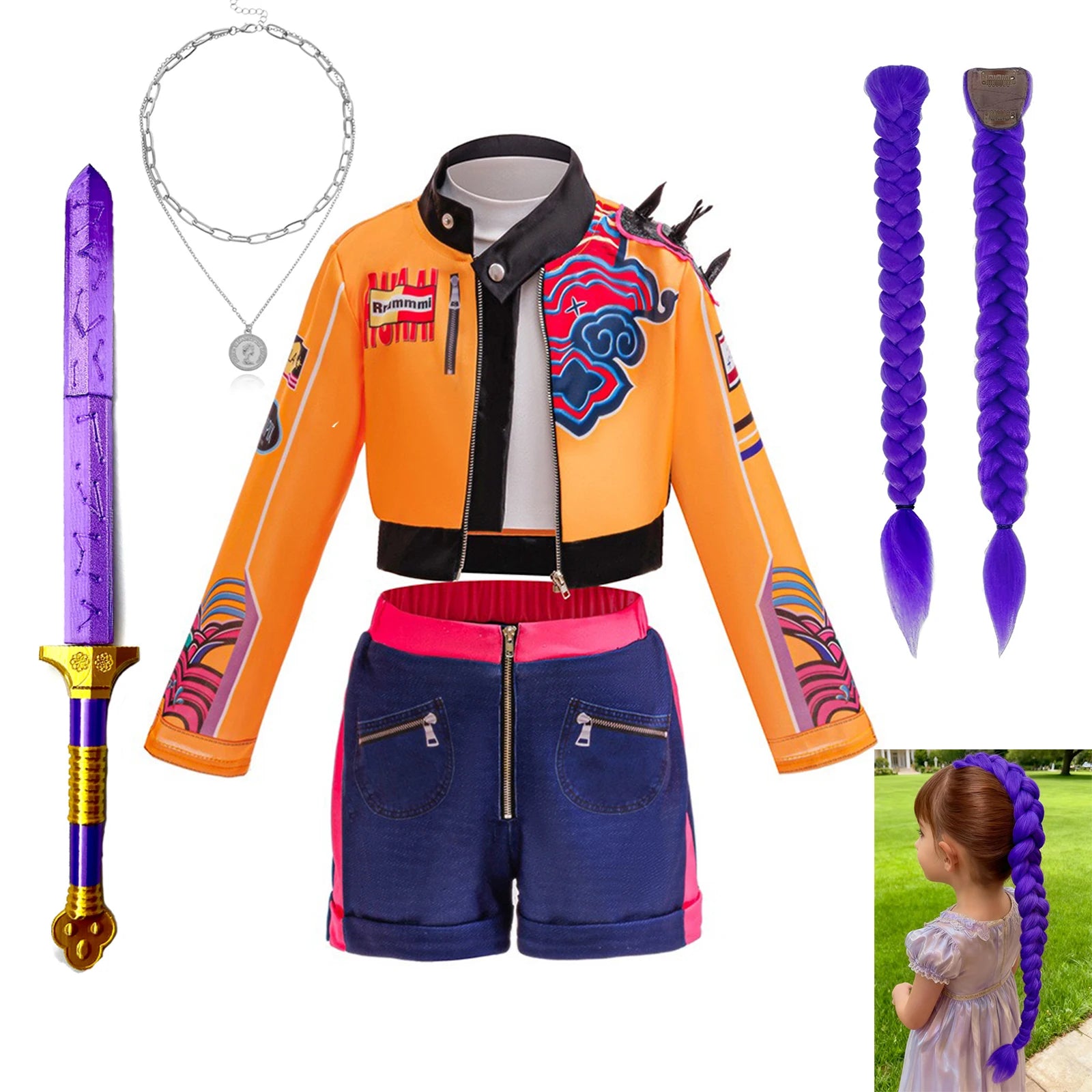 K-pop Hunters Cosplay Rumi Kpop Singer Hunt'trix Dress Up Girls Costumes Kids Party Carneval - product image 1