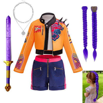 K-pop Hunters Cosplay Rumi Kpop Singer Hunt'trix Dress Up Girls Costumes Kids Party Carneval - product image 1