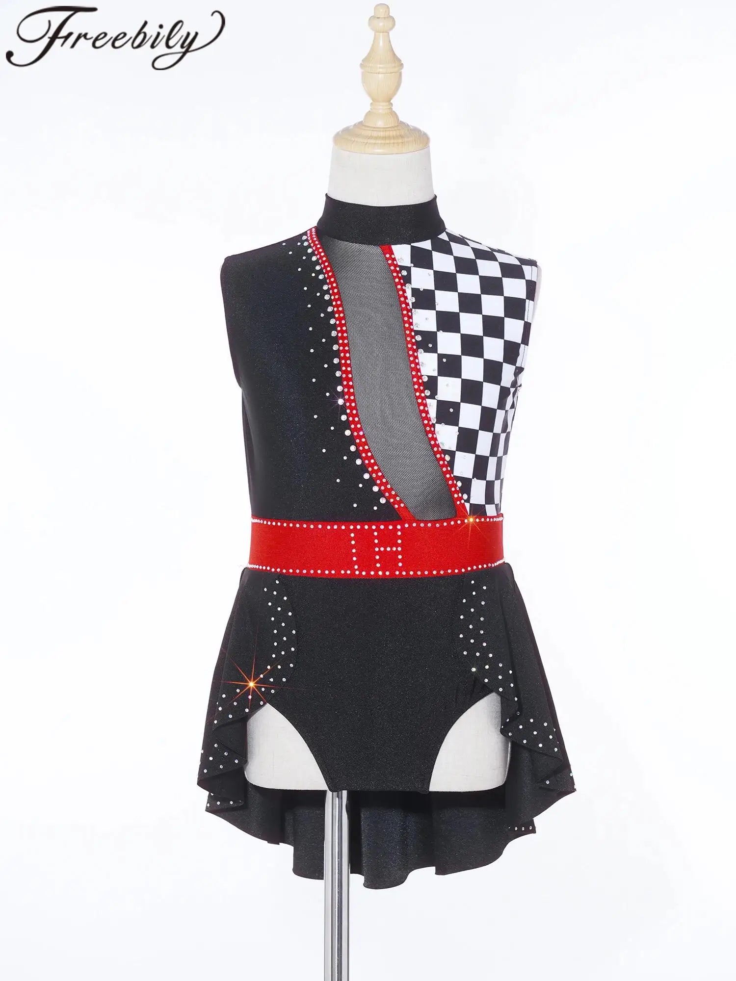 Girls Ringmaster Circus Clown Outfits Costume Dance Leotard Drum Majorette Halloween - Hot Pink E / 12
