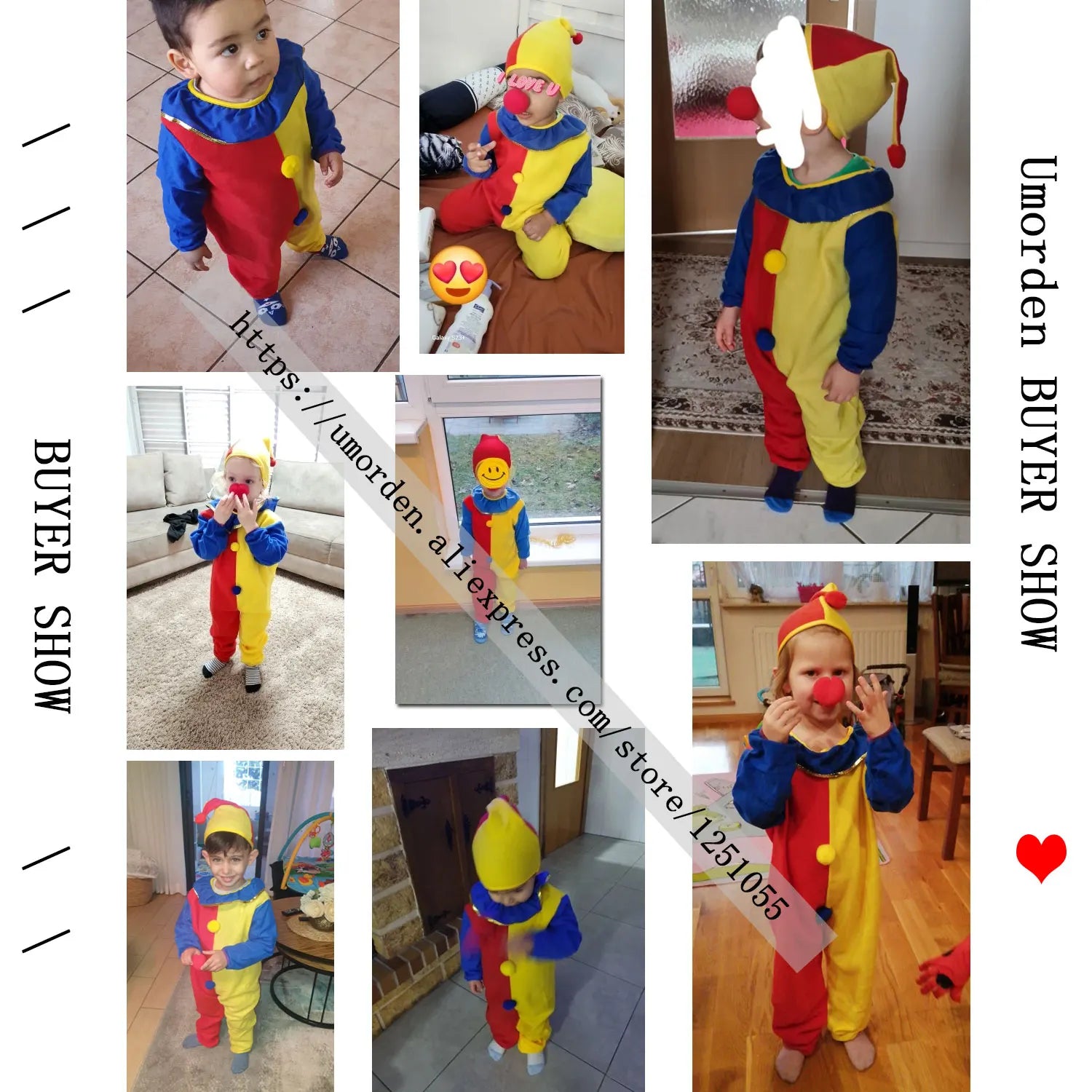 Naughty Haunted House Kids Child Clown Costume for Baby Girls Boys Toddler Halloween Purim - View 6