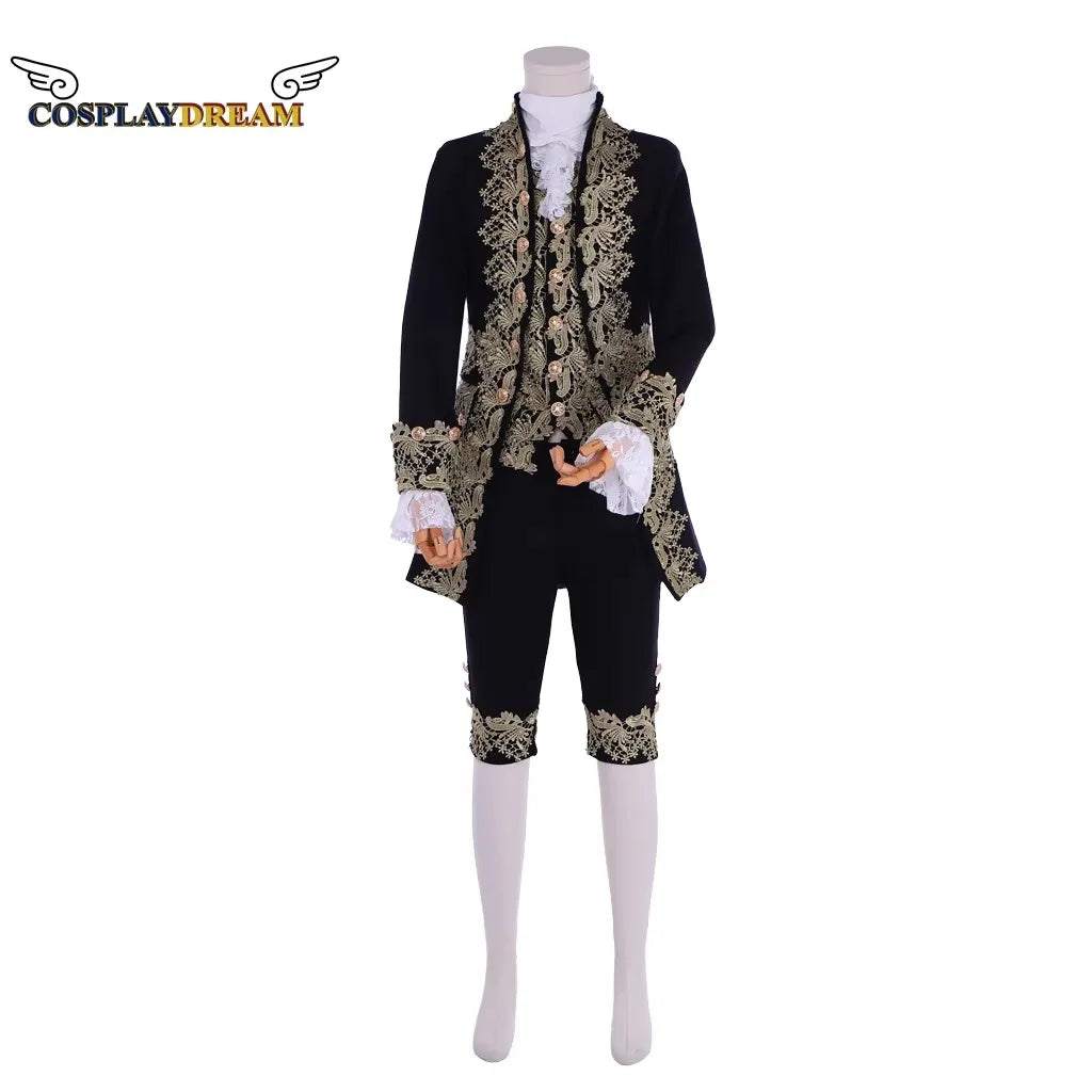 18th Century Victorian Gentleman Elegant Costume Aristocrat Costume Medieval Royal Men - navy blue / custom made