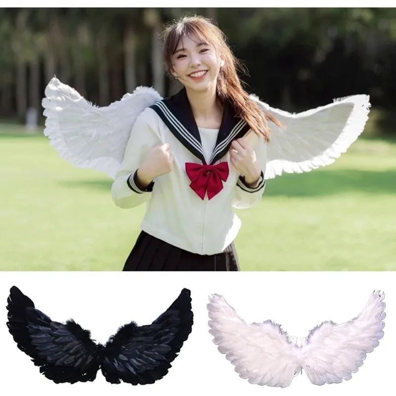 Creative Angel Feather Wings with Elastic Straps Bright Color Lightweight Wings