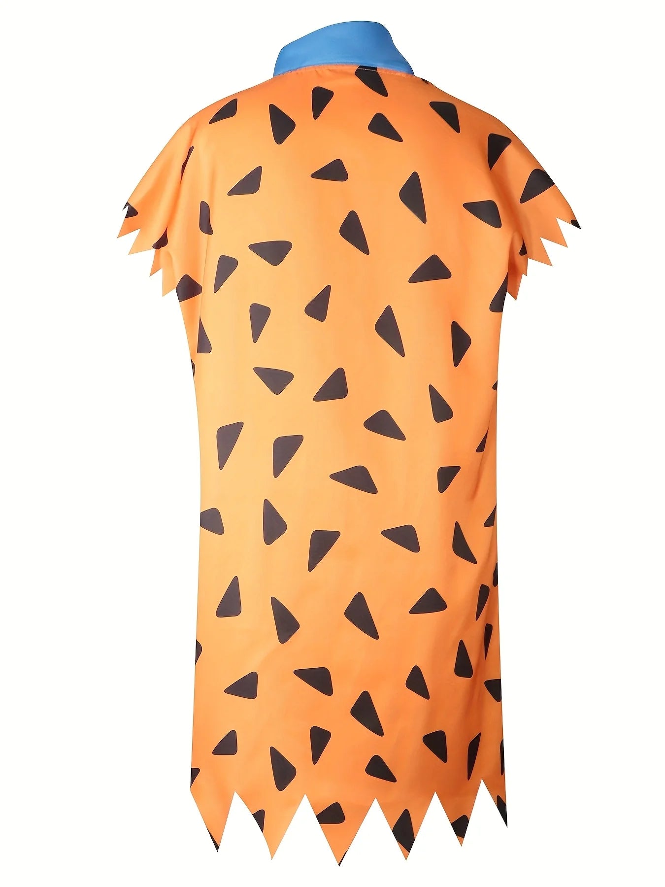 Adult Flintstone Costume Men's Caveman Fred Costume Flintstone Tunics Halloween Outfit - Orange / XXL