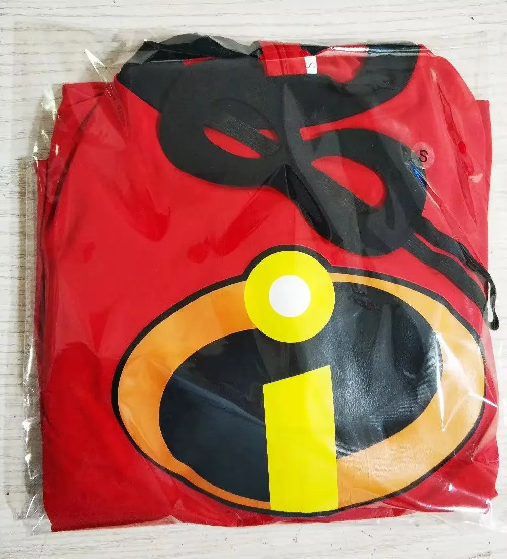 Adult the Red Superhero Family Costume Anime the Red Superhero Family Red Jumpsuit Bodysuit Mask Full Set - men / 190