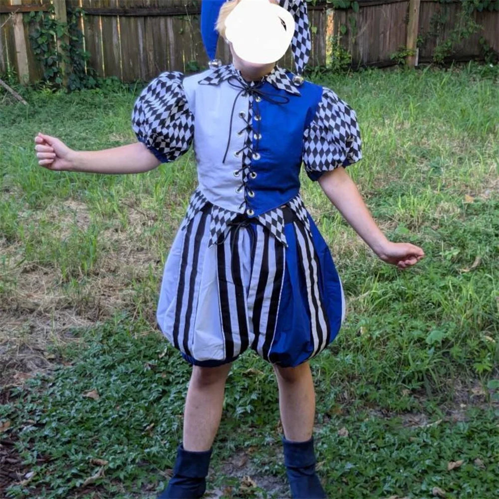 Renaissance Court Jester Costume Suit Medieval Jester Circus Clown Costume Women Men Adult - Color 1 / S