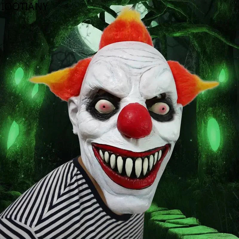 Iootiany Horror Ghost Clown Mask Face Masquerade Props Adult Latex Halloween Spoof Mask Props Headgear - product image 6