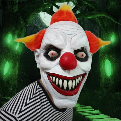 Iootiany Horror Ghost Clown Mask Face Masquerade Props Adult Latex Halloween Spoof Mask Props Headgear - product image 6