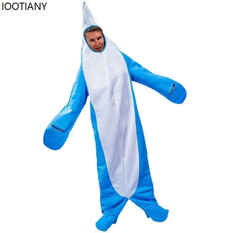 Halloween Shark Cosplay Jumpsuit Holiday Party Animal Fancy Dress Carnival Party Masquerade Stage Performance Dress Up New