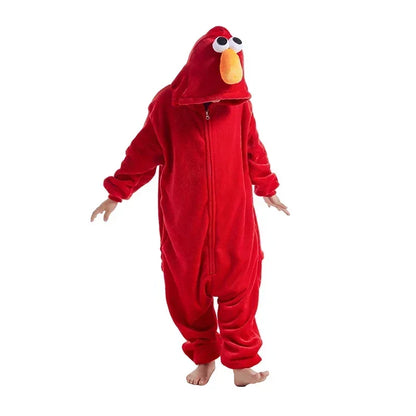2026 Halloween Costume de Cosplay Kigurumi Elmo Onesie pour Enfants, Pyjama d'Halloween, Vêtements de Noël pour Garçon