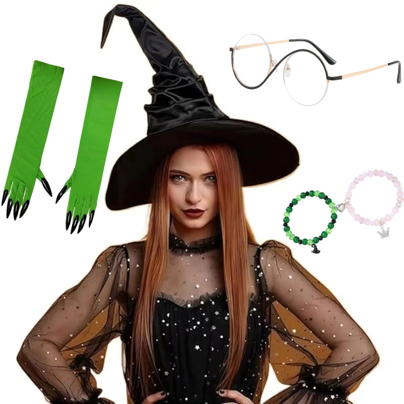 Elphaba Glinda Wicked Witches Hats Black Large Ruched Witch Hat Women Costume Accessory Halloween Cosplay - product image 5