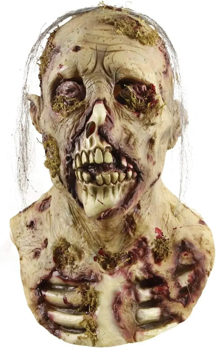 MAKEATREE Scary Walking Dead Zombie Head Mask Latex Creepy Halloween Costume Horror Adult Halloween - product image 2