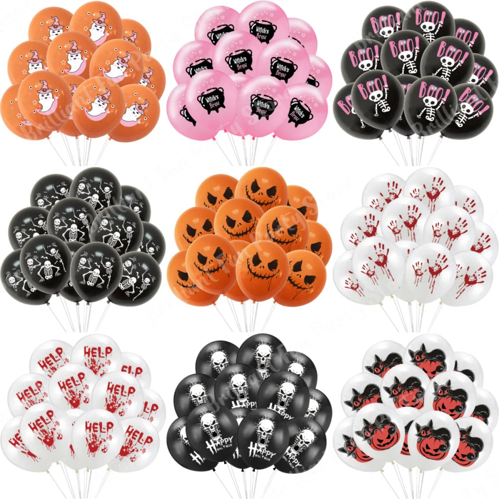 Balloons 12 Inch Black Orange White Halloween Decoration - product image 3