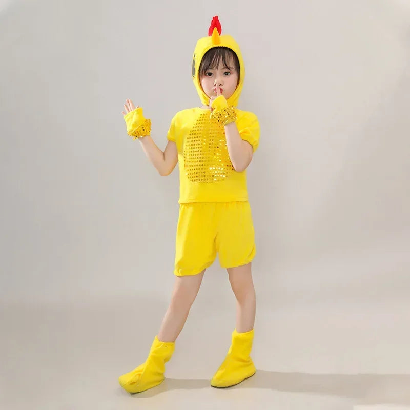 New Children Kids Adult Halloween Duck Chicken Chick Costume Skirt Tutu Yellow Bodysuit Outfit Dance - product image 8