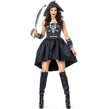 Halloween Medoeval Captain Pirate Costumes Adult Costume for Women Men Couples - men / XL