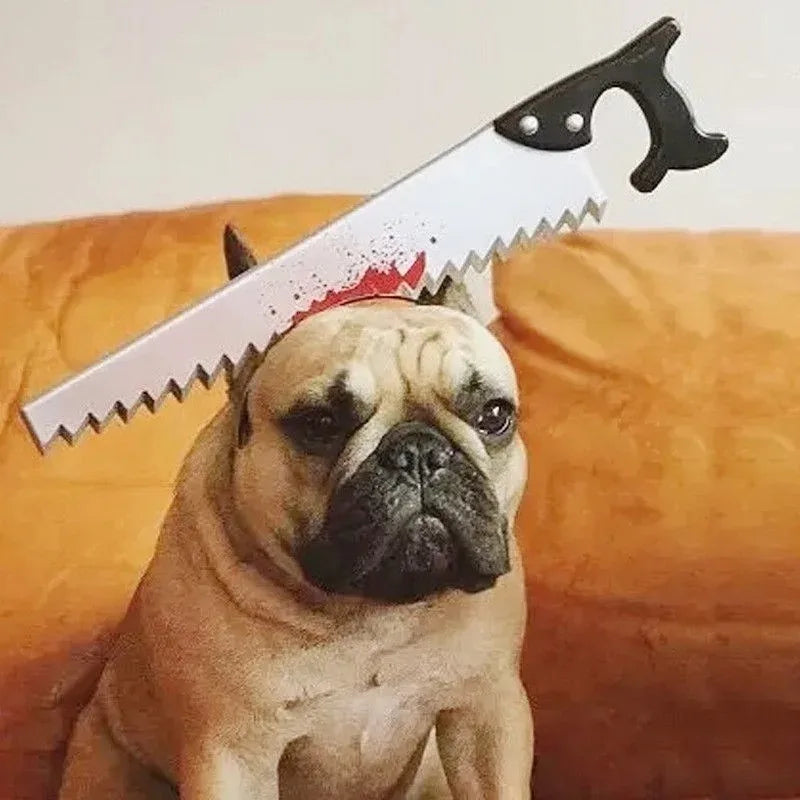 Dog/Cat/Pet Halloween Funny Scary Toys Perform Props Plastic Ax Saw Nail Knife - product image 2