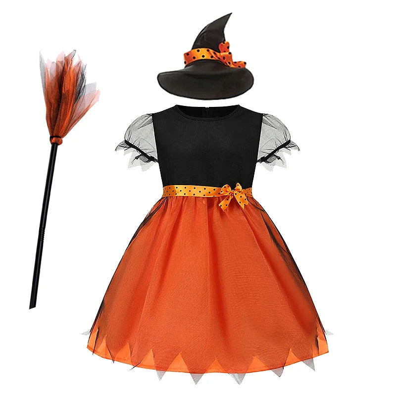 Kids' Girls Witch Vampire Dresses Clothes Dress Up Clothes for Costume - alternate view 21