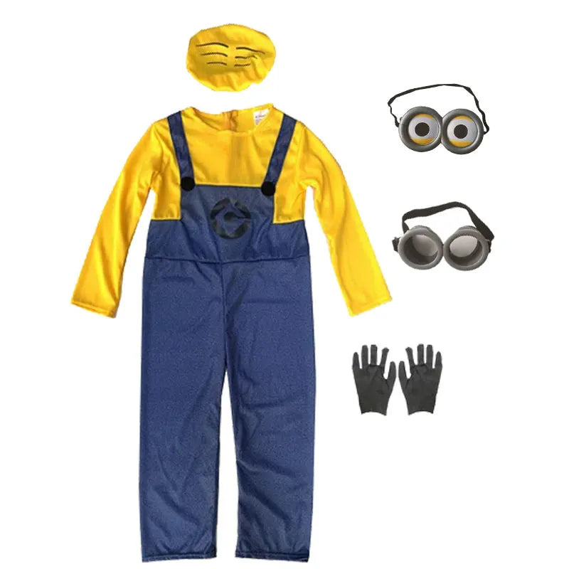 Cartoon Character Halloween Costume – Adult & Kids' Jumpsuit and Accessory Options