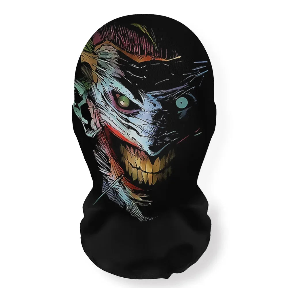 Halloween Skeleton Mask Elastic Mesh Hood Scary Costume Prop Breathable Face Cover Hood - 15