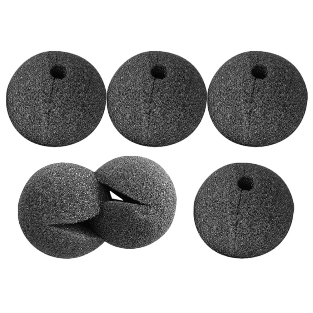 6pcs Black Clown Nose Costume Accessories Soft Sponge Balls for Halloween Circus - View 5