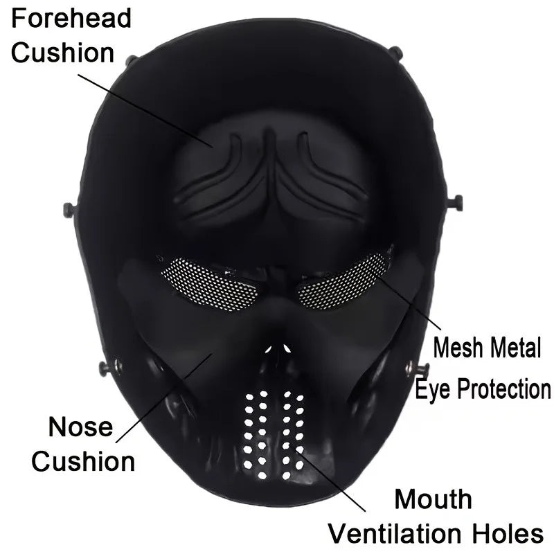 Men's Skull Warrior Mask Cool Camouflage Party Cosplay Accessory Unique Birthday Gift for Boyfriend Horror