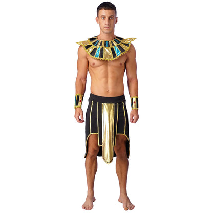 Halloween Adult Costume Complete Set Ancient Greek God Gladiator Mythical Prince Aladin - Burgundy D / L