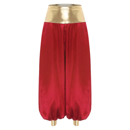 Adult Hippie Arabian Bloomer Pants Harem Metallic ShinyArab Indian Costume - alternate view 11