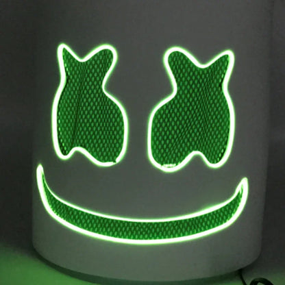 DJ Music Festival Props Full Head with Flashing Style Glow Marshmello LED Mask - alternate view 7
