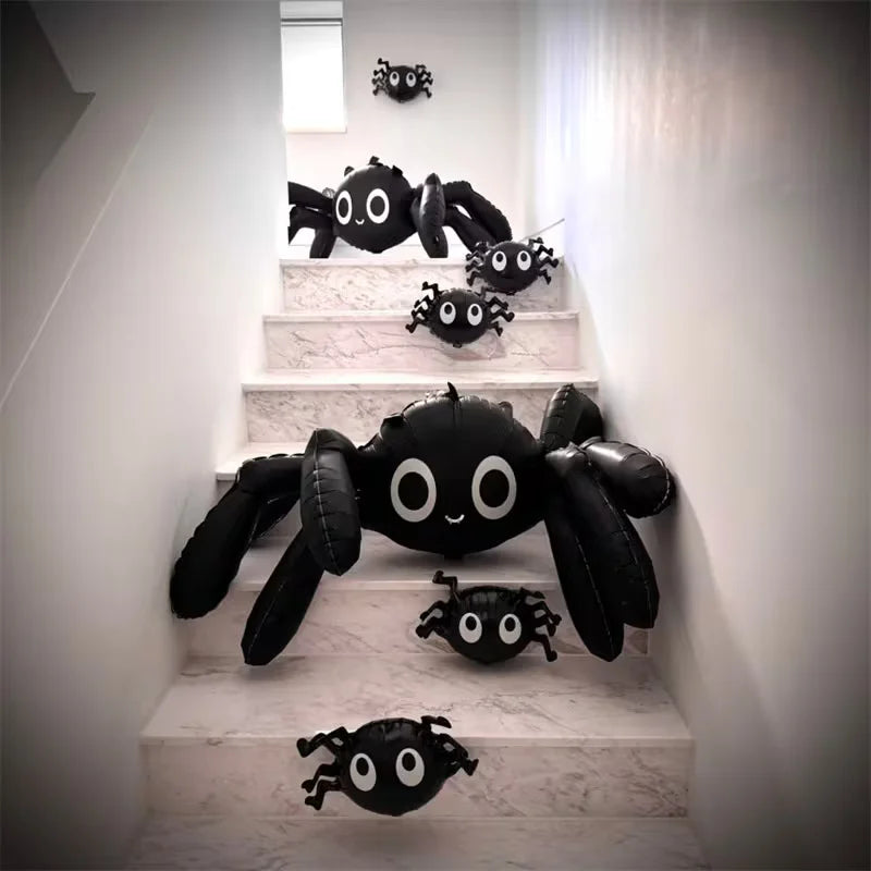 1Pcs 59 Inch 4D Black White Spider Foil Balloon Big Halloween Prank Balloon Indoor Outdoor Birthday Party - product image 2