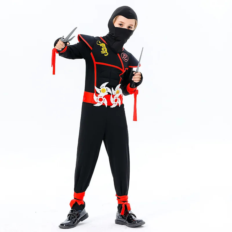 Girls' Boys' Ninja Cosplay Costume Halloween Carnival For Kids - view 8