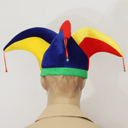 Halloween Costume Clown Hat Unisex Clown Hat Cap with Bells Costume Accessories Adult - Type C / One Size
