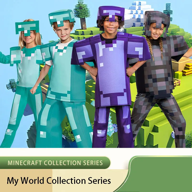 Block-World Armor Costume – Game-Inspired Kids Dress-Up