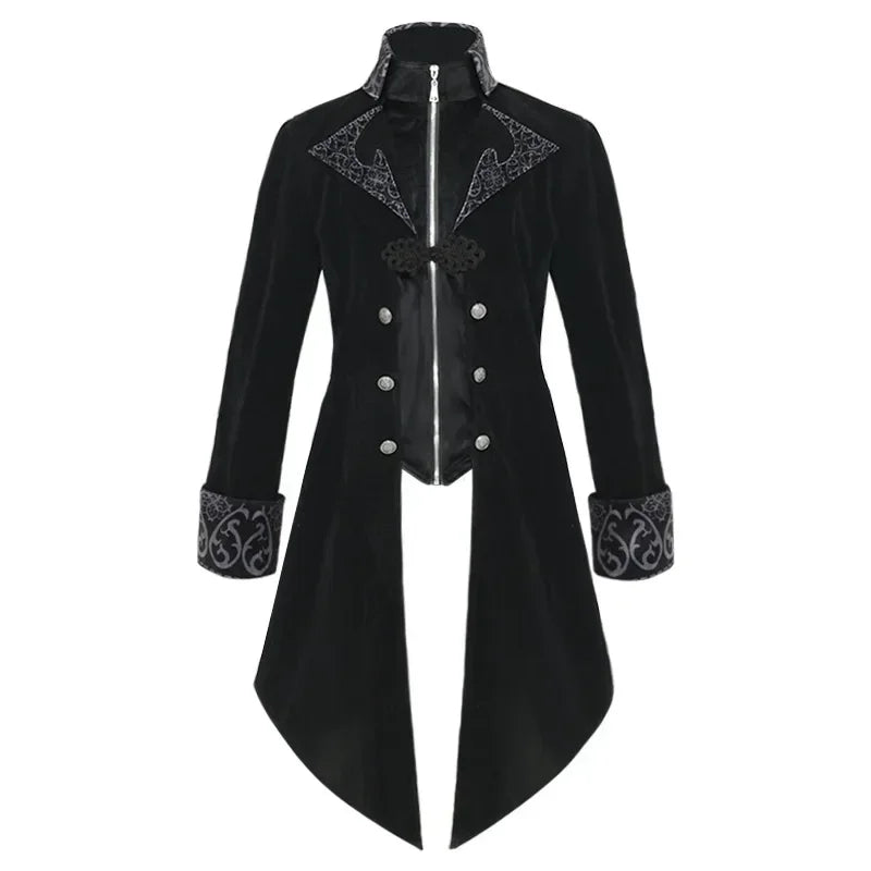 Halloween Formal Costume Men's Steampunk Coats Plus Size S-3XL Men's Medieval Retro Jacket - Red / XL